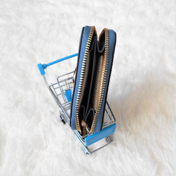 Michael Kors Fulton Zip Around Coin Case Denim - Picture 9 of 14